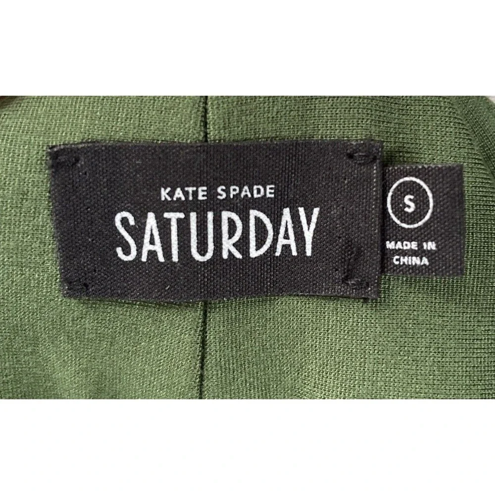 Kate Spade Saturday Dress S Small Green Pullover Stretch Sheath Long Sleeve
